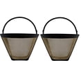 thumbnail image 1 of Blendin Filtre à Café Réutilisable #4 Style Cône en Maille d'Acier Inoxydable Doré, Compatible avec Cuisinart GTF-4 et Autres Cafetières (Lot de 2), 1 of 4