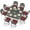 Dark Bronze/Chili Red, variant on MEETWARM 9-Piece Outdoor Furniture Dining Set for 8, All Weather Cast Aluminum Patio Dining Set- Large 64" Square Table and 8 Chairs, Patio Table and Chairs Set for Garden, Umbrella Hole, Dark Bronze