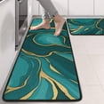thumbnail image 2 of Kitchen Rugs Sets Of 2,Teal Gold Marble Pattern Anti Fatigue Kitchen Mat Rugs Non Slip Washable,Decorative Kitchen Floor Mats for Kitchen,Sink,Laundry,17"x47"+17"x47", 2 of 5