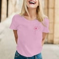 thumbnail image 2 of MIXUE Womens Tops Summer Dandelion Print Round Neck Short Sleeve Stylish Loose Fit Casual Tshirts Activewear,Pink,M, 2 of 5