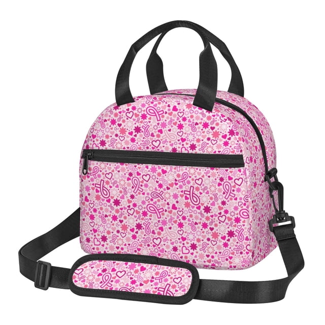 Disketp Breast Cancer Awareness2 Lonchera Térmica para Mujer y Hombre, Bolsa de Almuerzo Reutilizable e Impermeable para Trabajo, Viajes y Picnic