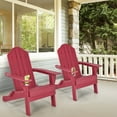 thumbnail image 2 of Gymax Patiojoy Folding Patio Adirondack Chair Weather Resistant Cup Holder Yard Red, 2 of 8