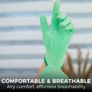 2 Pairs Evridwear Cut Resistant Gloves with Silicone Grip Dots ( Green+Gray,L)