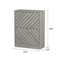 thumbnail image 5 of 2 Drawers Storage Cupboard Organizer Unit, 29.5 H Shoe Cabinet Shoe Rack Shoe, Gray, 5 of 8