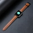 thumbnail image 3 of ALMNVO Genuine Leather Strap for Apple Watch Band 44mm 40mm 45mm 41mm 38mm 42mm ,Leather Watchband Bracelet iWatch Series 5 4 3 se 6 7 2, 3 of 6
