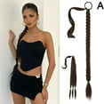 thumbnail image 1 of Brown black Long Real Thick Clip In As Human Hair Extensions Pony Tail Wrap O S8 C3V5, 1 of 1