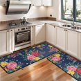 thumbnail image 3 of Kitchen Rugs Sets Of 2,Pioneer Flower Floral Print Pattern Anti Fatigue Kitchen Mat Rugs Non Slip Washable,Decorative Kitchen Floor Mats for Kitchen,Sink,Laundry,17"x47"+17"x47", 3 of 5
