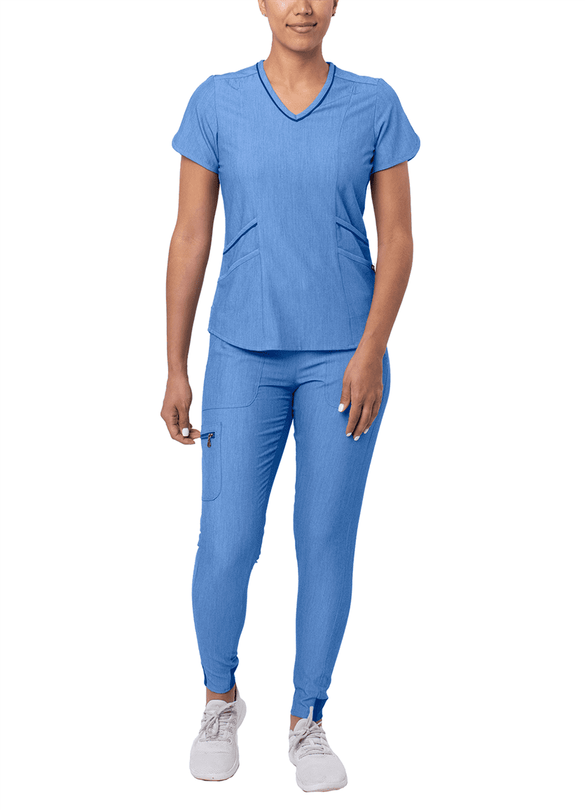 Adar Pro Heather Modern Athletic Scrub Set For Women Modern VNeck