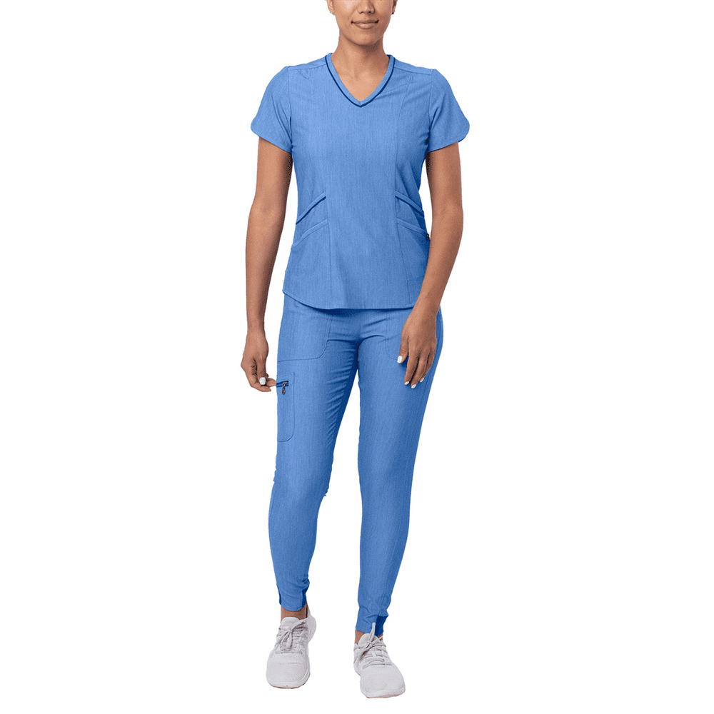Adar Adar Pro Heather Modern Athletic Scrub Set For Women Modern V