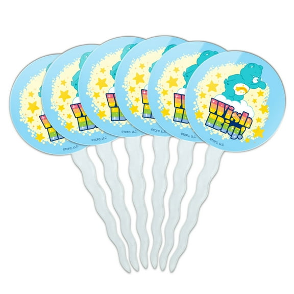Care Bears Wish Big Cupcake Picks Toppers Decoration Set of 6