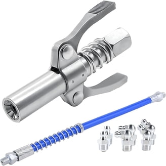 Lube Pro Plus High-Pressure Grease Gun Coupler | Heavy-Duty, Fits M6/M8/M10, For Tight Spaces & All Grease Guns