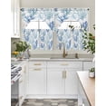 thumbnail image 5 of Blue Coral Coastal Kitchen Curtains Sets 24 Inch Length with Valance, Watercolor Summer Beach Coral Swag Valances and Tiers Curtain Set Drapes Swag Curtains for Living Room, Bathroom, Bedroom, Cafe, 5 of 6