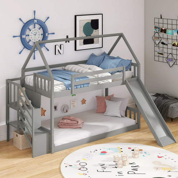 Anysun Twin Over House Bunk Bed, What Age Is Appropriate For A Bunk Bed