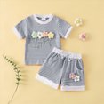 thumbnail image 2 of Paguaki Toddler Girls Dresses Outfits 1T 2T 3T 4T 5T 6T Toddler Girls Summer Clothes 5T Girls Sunflower Fly Sleeve T-shirt Denim Shorts 2PCs Set Dailywear, 2 of 9