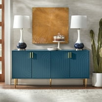 Lifestorey  Tabaria Mid-Century Four Door Sideboard/Buffet Midnight Blue