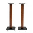 thumbnail image 1 of 30" Tempered glass & steel with solid wood trim speaker stand. Sold as pair, 1 of 3