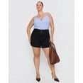 thumbnail image 4 of Gocolloa Women Plus Size Jean Shorts Stretchy 3.5" Sexy Trendy Patch Pocket High Waisted Denim Shorts Black 14W, 4 of 5
