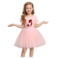 thumbnail image 4 of Ropa de verano para niña, vestido de malla de manga corta con arcoíris morado, unicornio, para fiesta, 2 a 8 años, 2023, 4 of 5