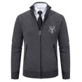 thumbnail image 1 of Mens Cardigans Sweaters Slim Fit Zippered Long Sleeved Cardigan Jacket for Spring and Winter Wear, 1 of 9