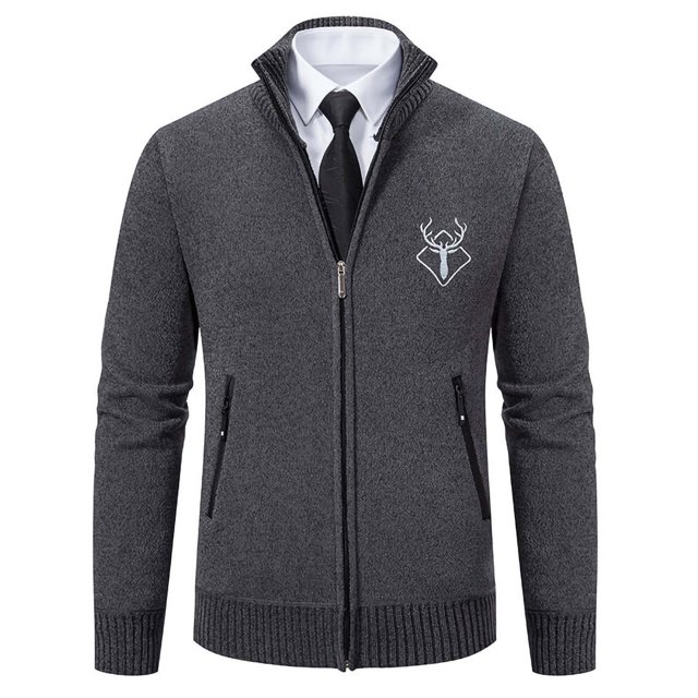 Mens Cardigans Sweaters Slim Fit Zippered Long Sleeved Cardigan Jacket for Spring and Winter Wear