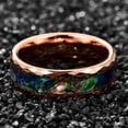 thumbnail image 4 of 8mm Abalone Shell Tungsten Rings for Unisex Rose Gold Wedding Bands Size 7-14, 4 of 5
