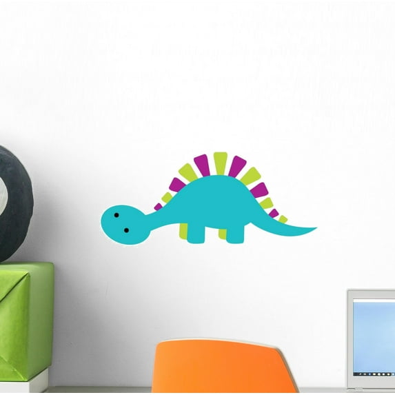 Cute Little Dinosaur Wall Decal Sticker, Wallmonkeys Peel & Stick Vinyl Graphic (12 in W x 8 in H)