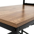 thumbnail image 3 of Wine Bar Cabinet Modern 5.2FT Tall Display Wine Storage ShelvesFree Standing Metal Frame, Brown, 3 of 9