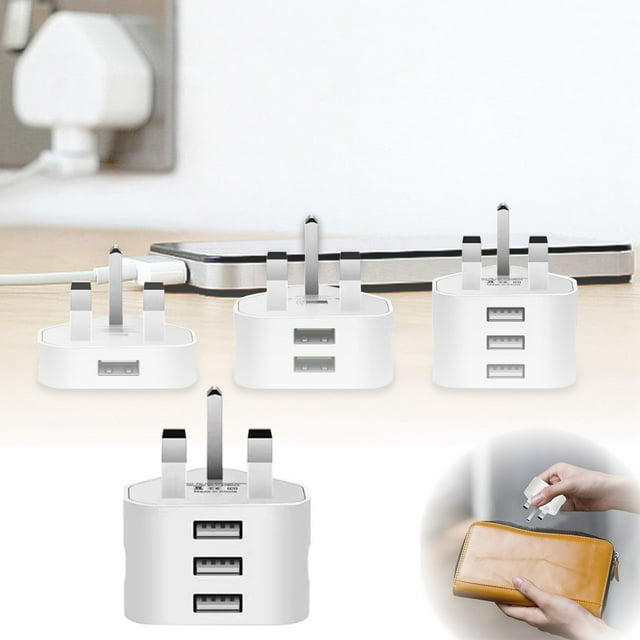 ONFD 3 Port USB Travel Power Adapter Global Mobile Phone Charger UK International Block Plug For IPhone And IPad
