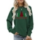thumbnail image 1 of Camisas navideñas para mujer, cuello redondo, patrón de árbol, fibra de poliéster suave, camiseta de manga larga para mujer, para fiesta, oficina, verde oscuro, XXL, 1 of 5