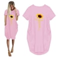 thumbnail image 1 of DPTALR Chandail pour Femmes Dames Surdimensionné Ample à Manches Courtes avec Poche Robe Mini à Enfiler, 1 of 4