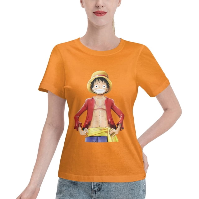 Women's Basic Short Sleeve T-Shirt One Piece Luffy