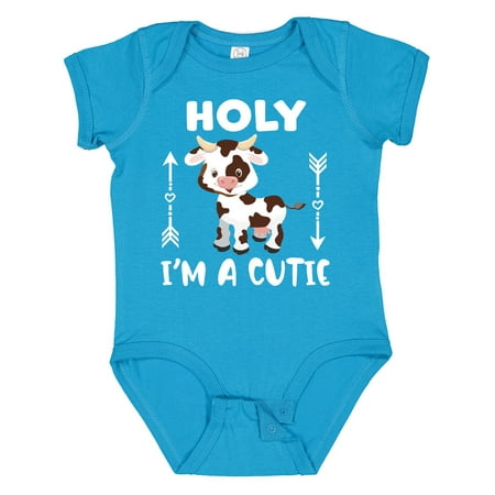 

Inktastic I m a Cutie White and Brown Holstein Cow with Arrows Gift Baby Boy or Baby Girl Bodysuit