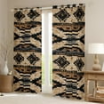 thumbnail image 2 of Manfei Hippie Aztec Curtains Pack of 2 (42x84), Pale Brown Curtains for Living Room, Bohomian Western Black Out Curtains, Window Curtains Room Decoration, 2 of 6