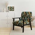 thumbnail image 2 of Designart "Regal Jungle In Orange And Green I" Orange Abstract Upholstered Accent Chair - Modern Arm Chair For Living Room, 2 of 7