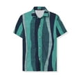 thumbnail image 5 of MODA NOVA Big & Tall Men's Vertical Striped Shirt Short Sleeve Hawaiian Shirt Green 3XLT, 5 of 5