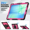 thumbnail image 5 of For Samsung Galaxy Tab S10 FE Plus Case 13.1 inch, 360 Rotating Shockproof Cover with Stand, Screen Protector, Shoulder Strap (SM-X620/X6266), Rose PC, 5 of 7