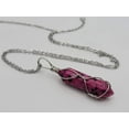 thumbnail image 5 of Pink Dalmation Jasper Handmade Point Necklace Silver Tone, 5 of 7