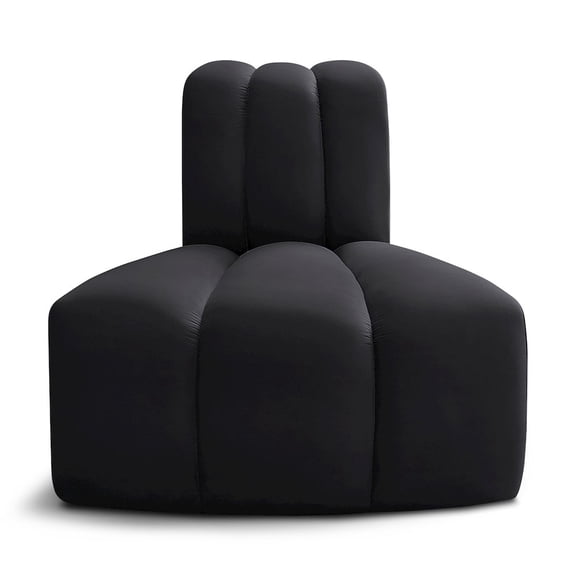 Meridian Furniture Arc Black Velvet Reverse Corner