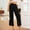 Black, variant on Generic Pants Casual Pull On Bell Bottom Smocked Elastic Waist Pants