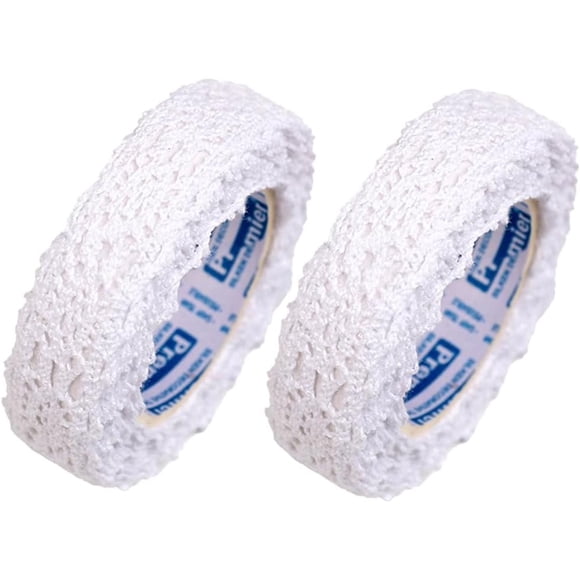 2 rouleaux de Tape de dentelle, ruban de dentelle en Cotton autocollant pour DIY , scrapbooking, fabrication de cartes, décoration de cadeaux (1,8 m de long, White)