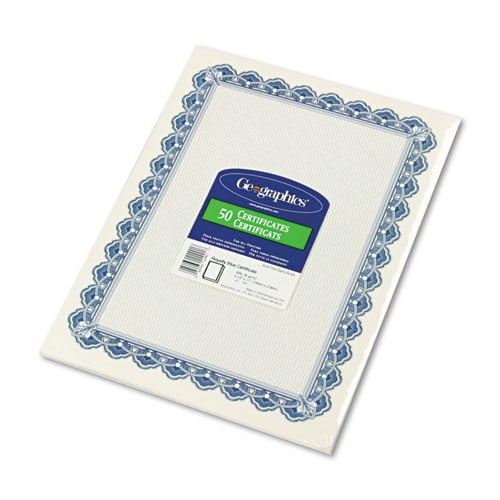 Archival Quality Parchment Paper Certificates, 11 x 8.5, Horizontal Orientation, Blue with Blue Royalty Border, 50/Pack Archival Quality Parchment Paper Certificates, 11 x 8.5, Horizontal Orientation, Blue with Blue Royalty Border, 50/Pack