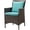 Blue, variant on Modern Contemporary Urban Design Outdoor Patio Balcony Garden Furniture Side Dining Chair Armchair, Rattan Wicker, Red Brown