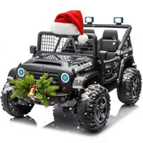 Joyracer 800W 24 Volt Ride on Toys for Big Kids, 4WD/2WD Switchable, 2 Seater Ride on Truck Car w/ Remote Control, Power Car Wheels, 3 Speeds, Spring Suspension, Bluetooth Music, Black