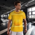 thumbnail image 3 of Wukai Yellow Lemon Print Men's Short-Sleeved Mesh T-Shirt,Quick-Dry Short Sleeve Workout T-Shirt-X-Large, 3 of 8