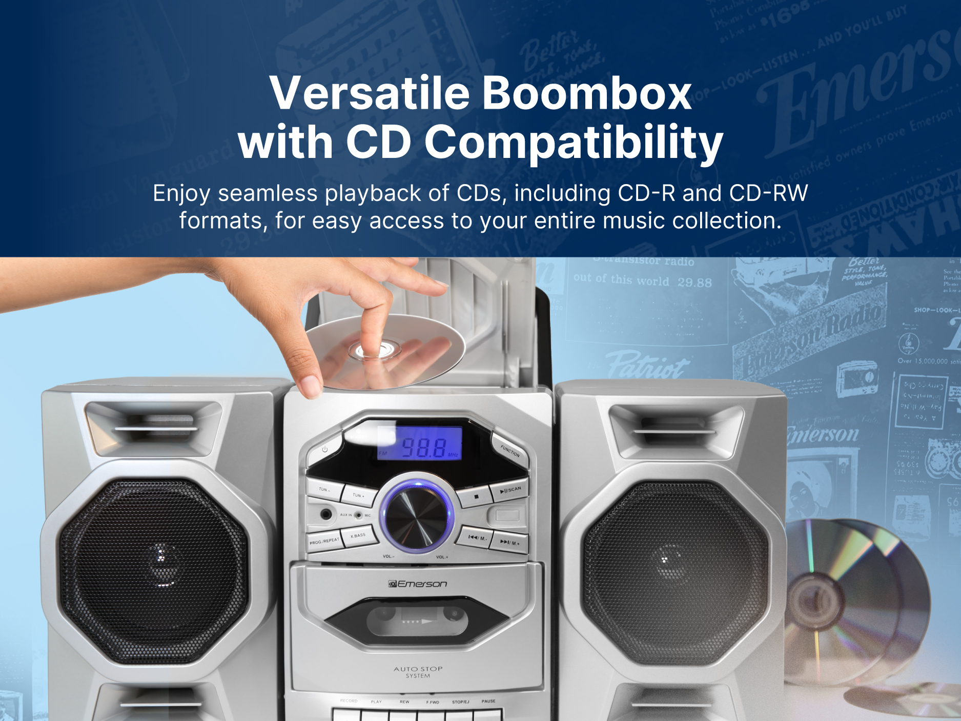 Emerson EPB-4000 Portable CD & Cassette Boombox photo 3