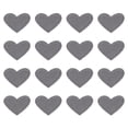 thumbnail image 1 of Parches de planchar en forma de corazón Uxcell, parches bordados, apliques, adornos para ropa, gris, 16 piezas, 1 of 7