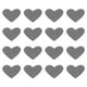 thumbnail image 1 of Parches de planchar en forma de corazón Uxcell, parches bordados, apliques, adornos para ropa, gris, 16 piezas, 1 of 7