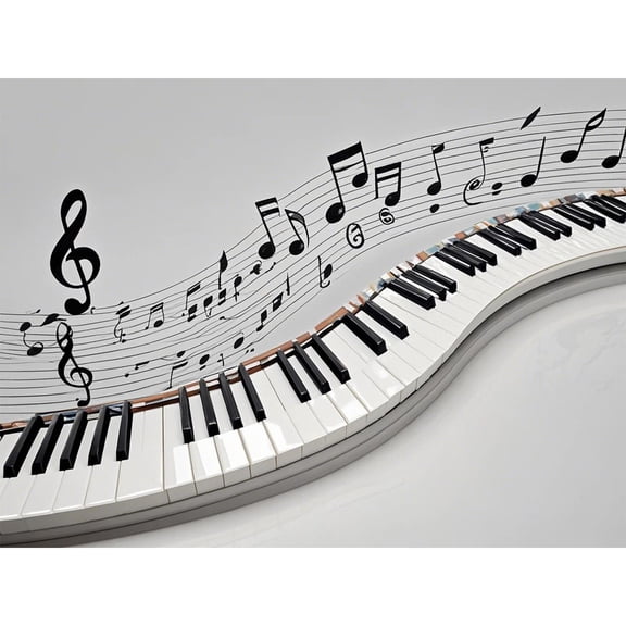 5D Diamond Painting Music Notes Piano Keyboard Diamond Art DIY Kits Full Round Drill Crystal by Number Stitch Embroidery Arts and Crafts for Living Room Home Wall Decor 12x16 inch / 30x40cm