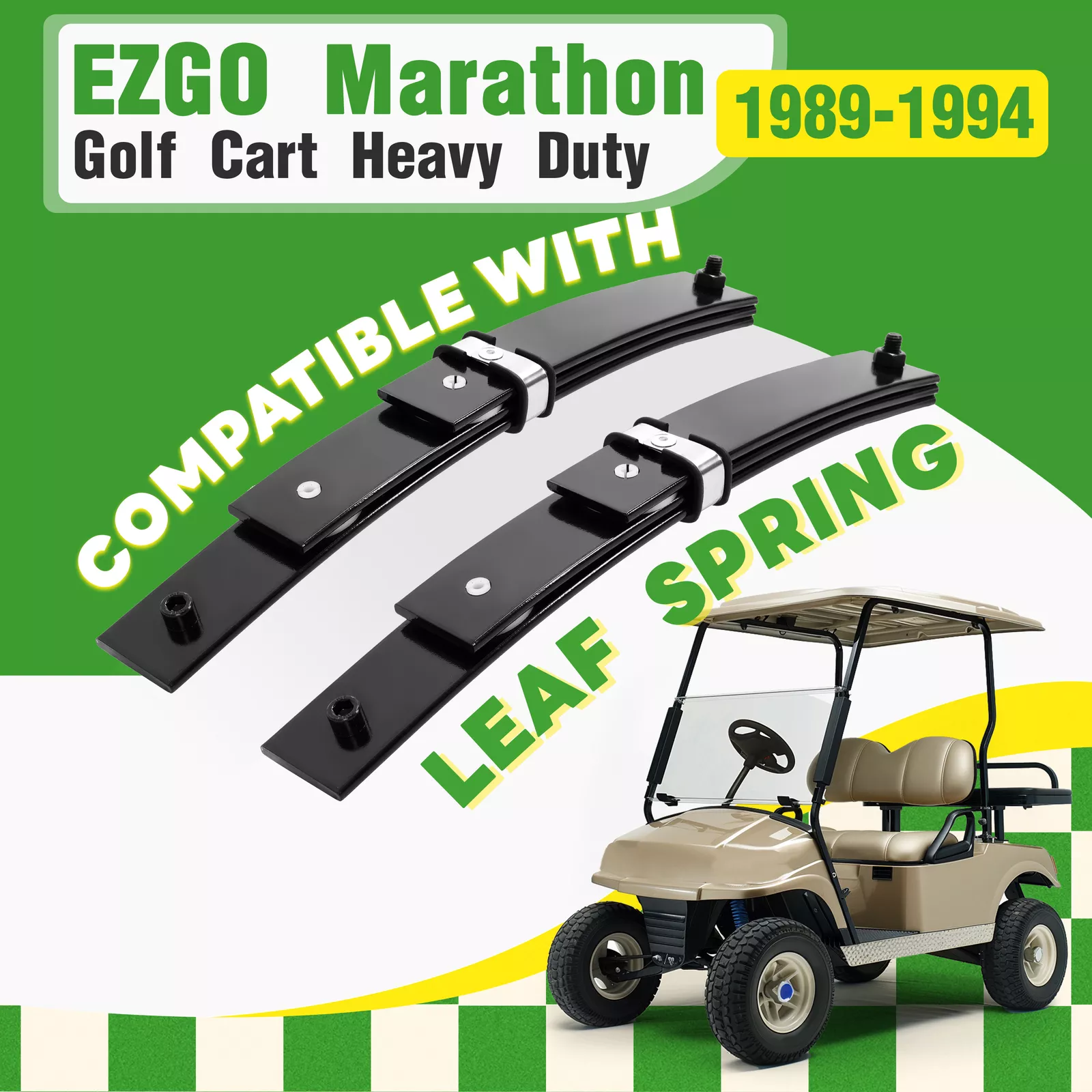 Kojem Front Leaf Spring Set for EZGO Marathon 1989-1994 Golf Cart Heavy Duty