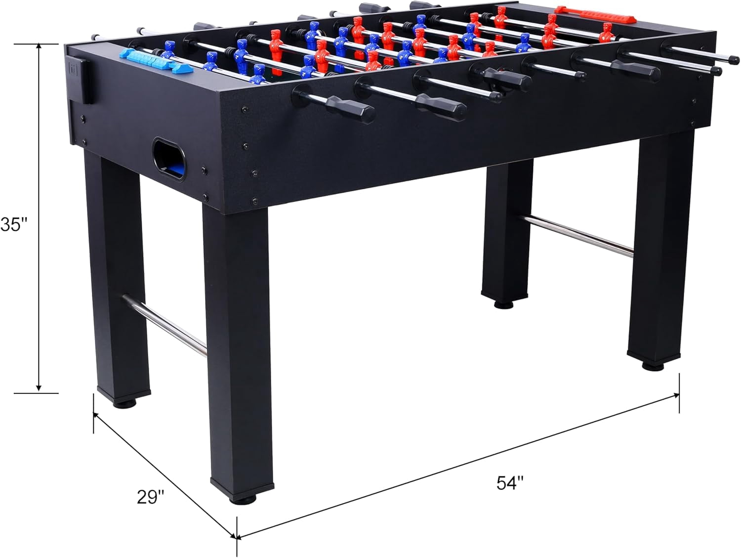 Rugerasy 54Inch Foosball Table,Soccer Game Table with Analog Scoring and Free Accessories,Competition Sized Football Arcade for Adults,Indoor Game Room Sport,Black